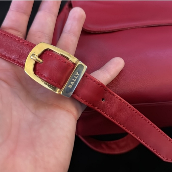 Bally Vintage Leather Crossbody Red - Picture 3 of 5